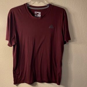 adidas Men's Burgundy Short Sleeve Ultimate Tee